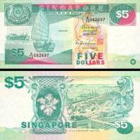 *5 Dolárov Singapúr 1989, P19 UNC - Kliknutím na obrázok zatvorte -